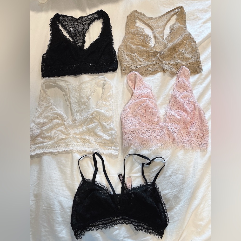 Victoria’s secret lace bralettes lot of 5
